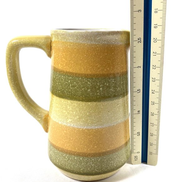 Vintage Holt Howard Stoneware Pottery Yellow Green Striped Pitcher Creamer Jug - Picture 11 of 11